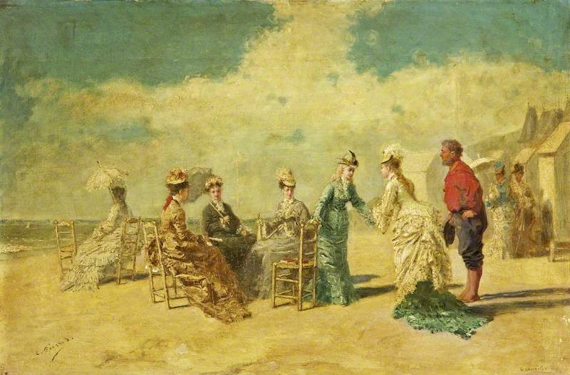 Femmes sur la plage de Deauville de René Xavier Prinet, vers 1880
